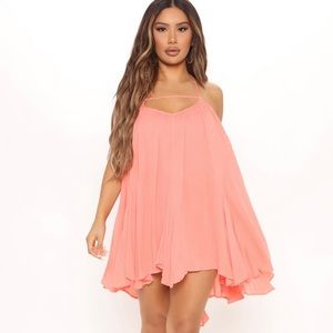 Peach Backless Mini dress